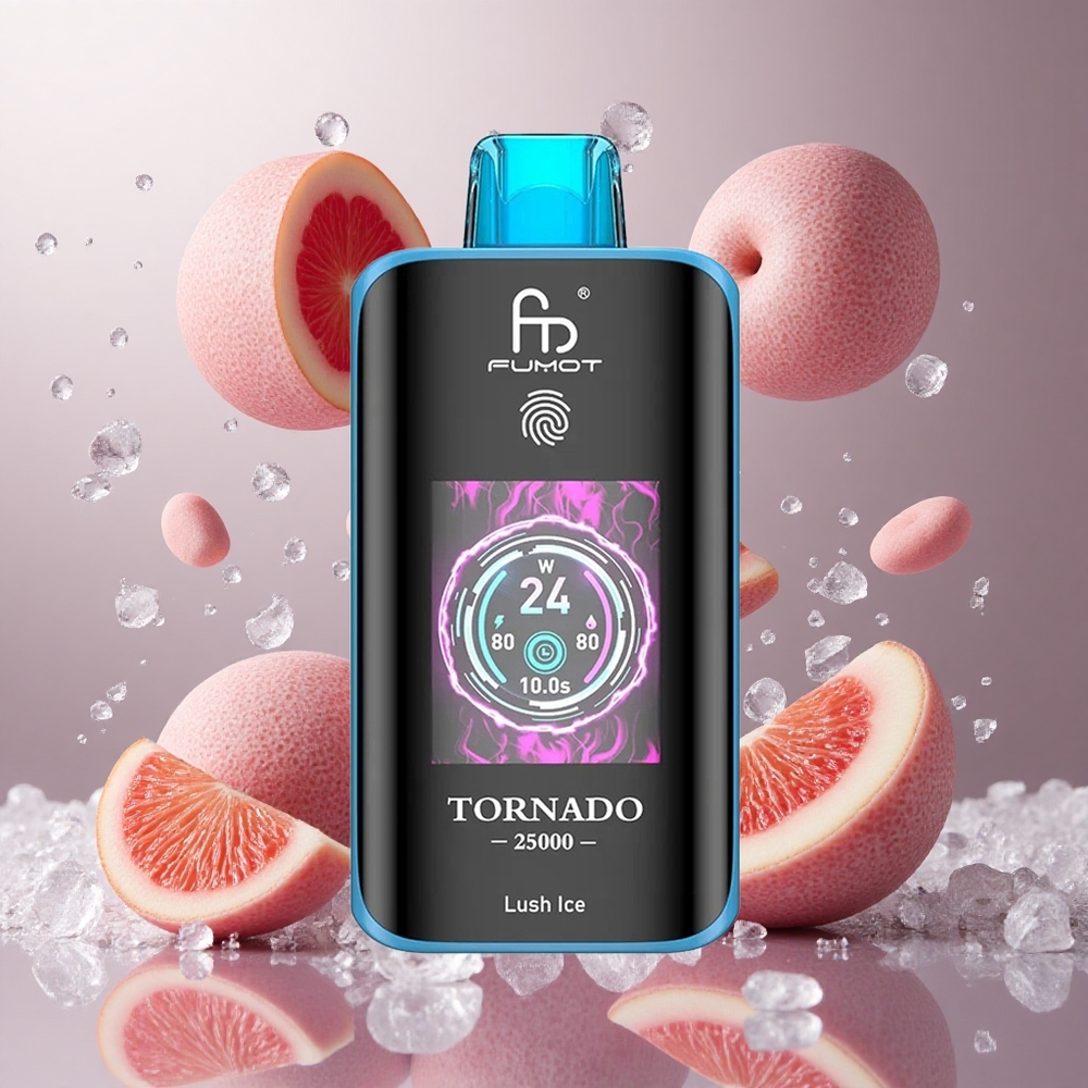 Fumot Tornado 25000 Puffs Ledenoleden Okus HD Ekran 700mAh Baterija