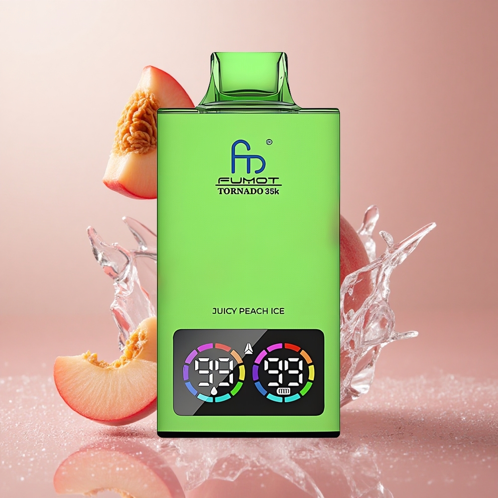 Fumot Tornado 35000 Dual Mesh Coil Za enkratno uporabo Vape Sočna Breskev Led