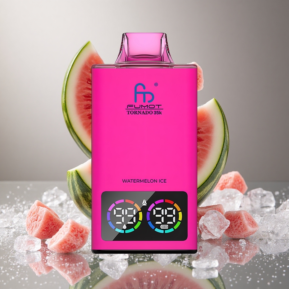 Fumot Tornado 35K Za enkratno uporabo Vape 35000 Puffs Lubenica Led (Dvojna Mrežna Tuljava)
