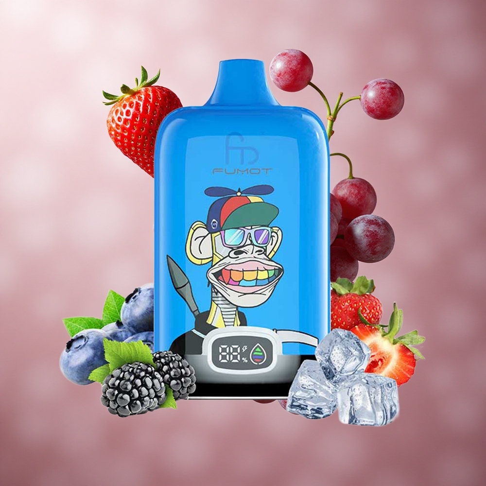Fumot Tornado Digital Box 12000 Puffs Jagoda Grozdje 20ml E-Tekočina MTL