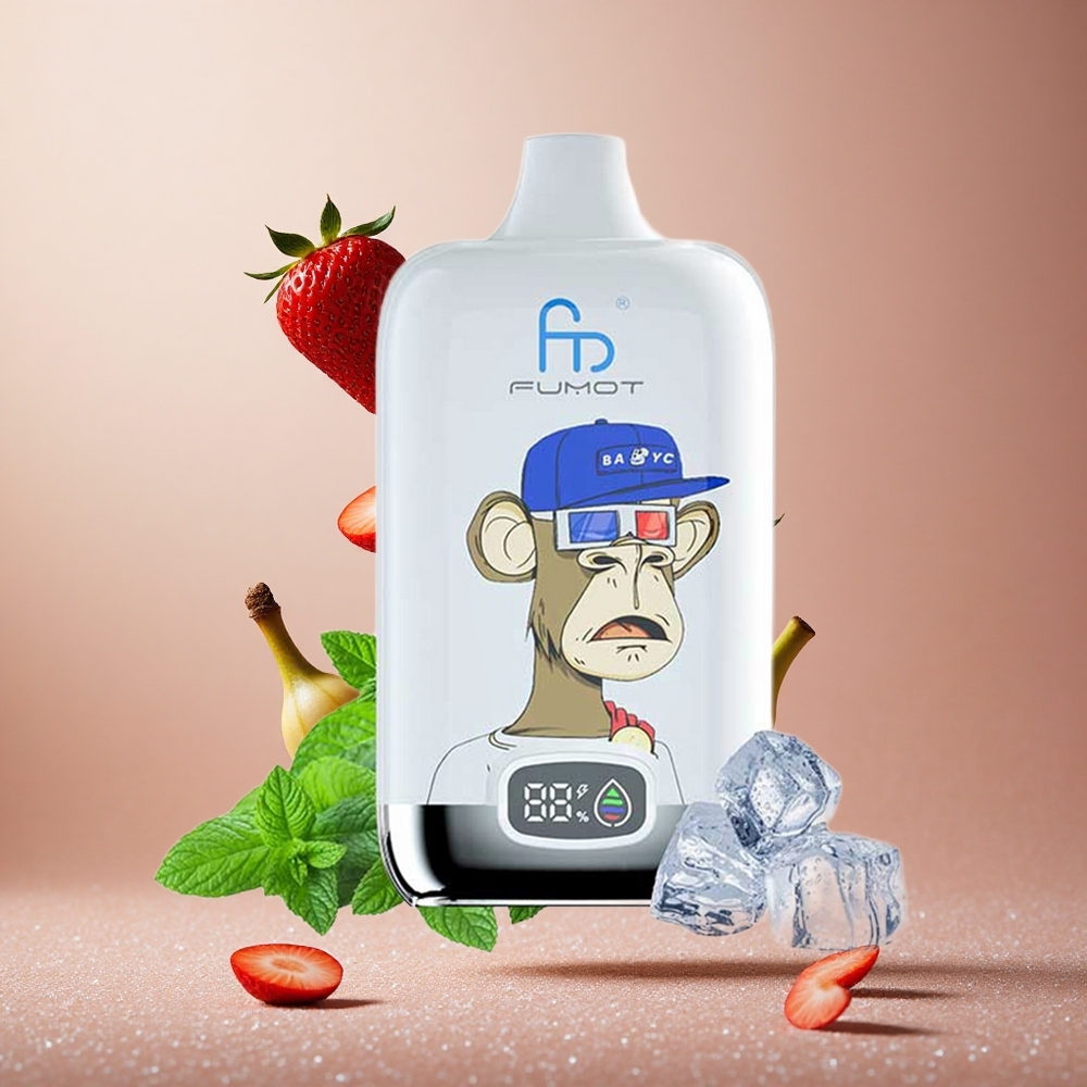 Fumot Tornado Digital Box 12000 Puffs Za enkratno uporabo Vape Jagoda Banana 20ml E-Tekočina