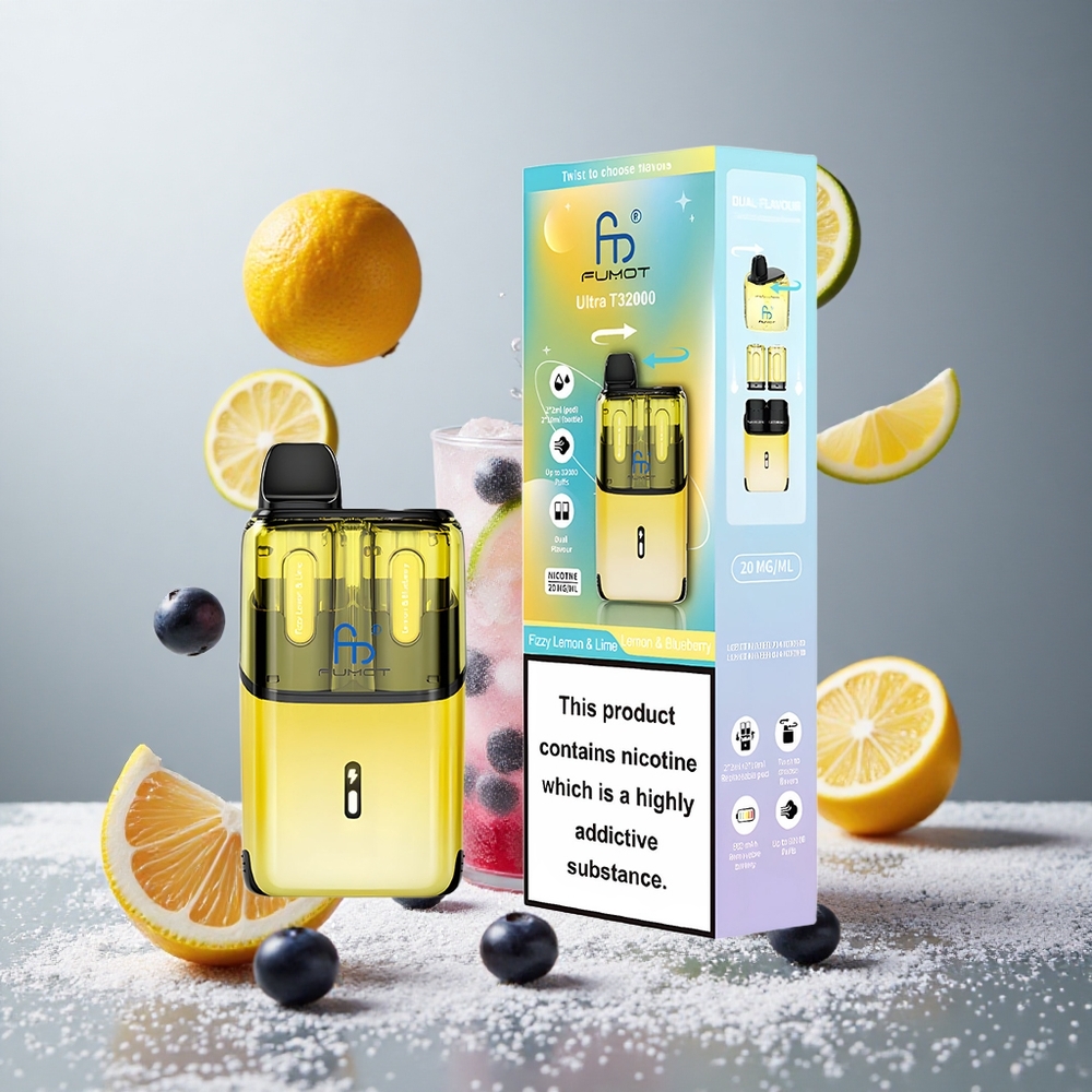 Fumot Ultra T32000 32000 Puffs Fizzy Limona & Limeta - Limona & Borovnica