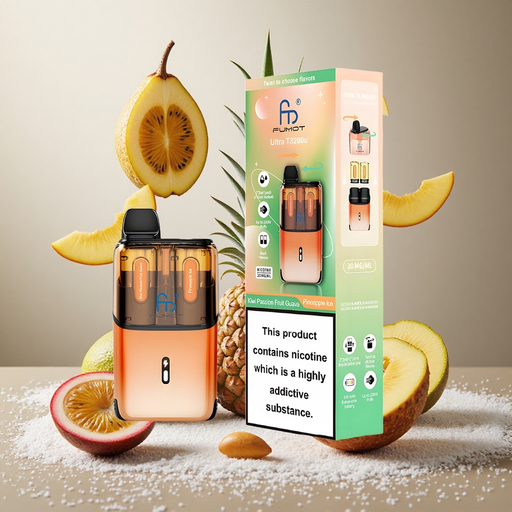 Fumot Ultra T32000 32000 Puffs Za enkratno uporabo Vape Kivi Pasijonka Guava - Ananas Led